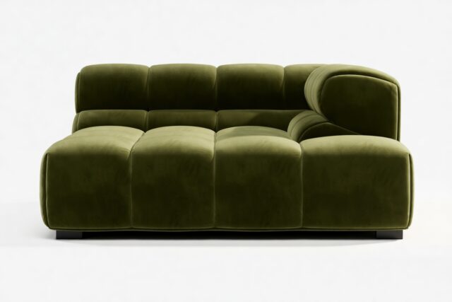 The Tufty – Thyme Luxe Velvet, Deep Corner Half (Right)
