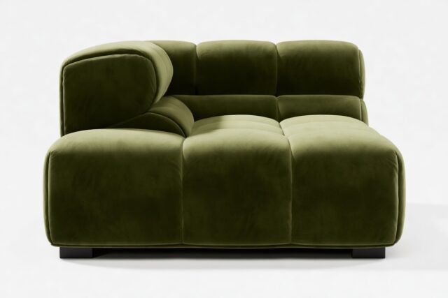 The Tufty – Thyme Luxe Velvet, Corner Half (Left)
