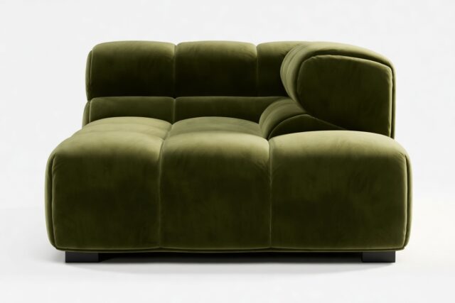 The Tufty – Thyme Luxe Velvet, Corner Half (Right)