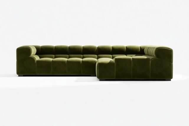 The Tufty – Thyme Luxe Velvet, Corner (Right) – Sectional