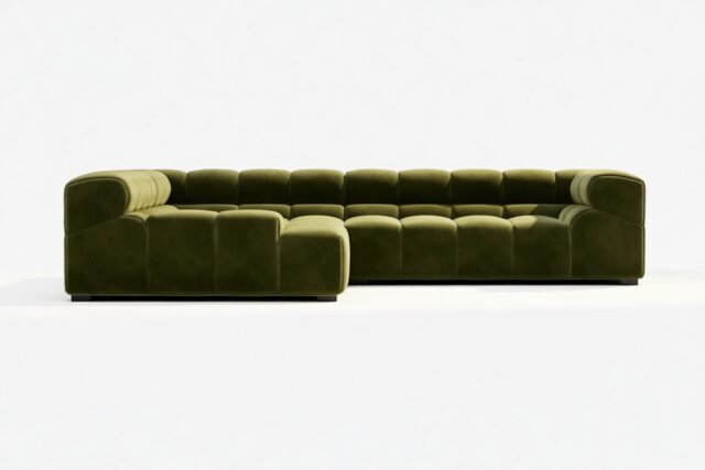 The Tufty – Thyme Luxe Velvet, Corner (Left) – Sectional