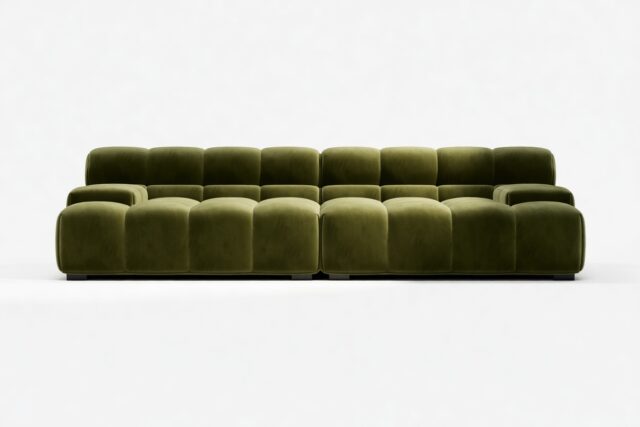 The Tufty – Thyme Luxe Velvet, Extra Deep Sofa – Sectional