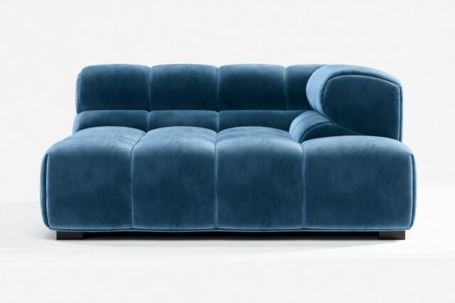 The Tufty – Aegean Blue Velvet, Deep Corner Half (Right)