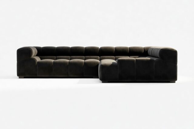 The Tufty – Black Velvet, Corner (Right) – Sectional