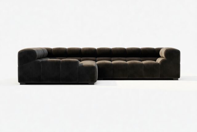The Tufty – Black Velvet, Corner (Left) – Sectional
