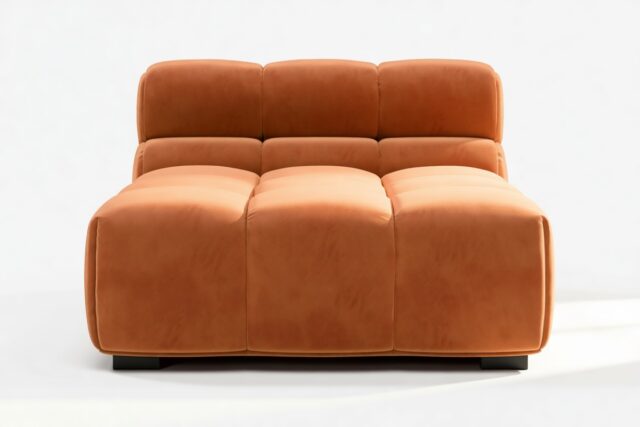 The Tufty – Spice Velvet, Armless Chaise