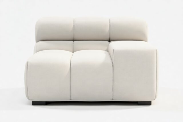The Tufty – Oatmeal Brushed Weave, Armrest (Right)