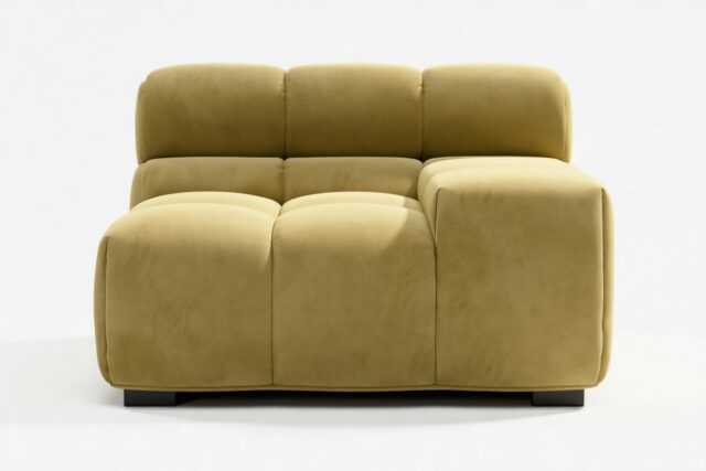 The Tufty – Olive Gold Velvet, Armrest (Right)