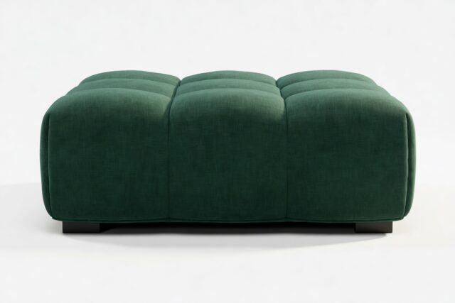 The Tufty – Forest Green Chenille, Ottoman