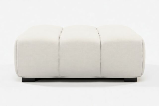 The Tufty – Oatmeal Brushed Weave, Ottoman