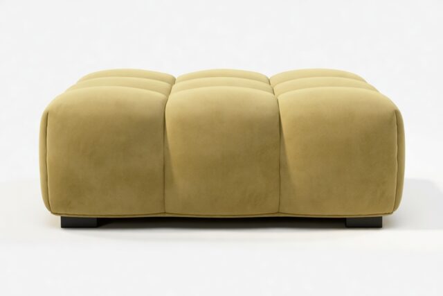 The Tufty – Olive Gold Velvet, Ottoman