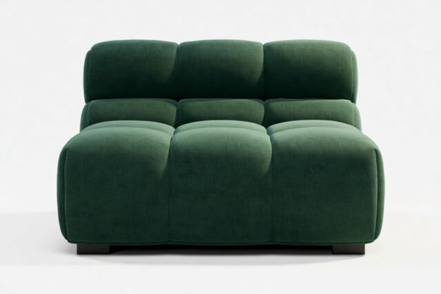 The Tufty – Forest Green Chenille, Armless Module