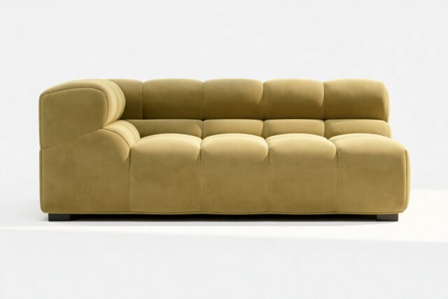 The Tufty – Olive Gold Velvet, Extra Large Corner (Left)