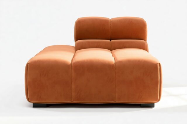 The Tufty – Spice Velvet, Armless Chaise (Left)