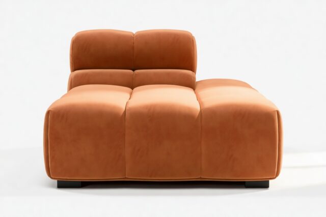 The Tufty – Spice Velvet, Armless Chaise (Right)