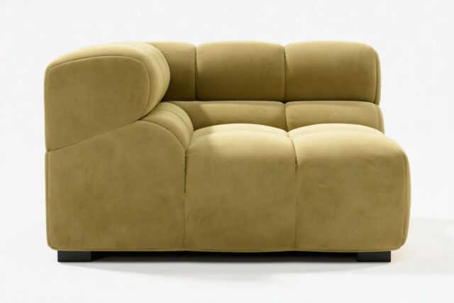 The Tufty – Olive Gold Velvet, Corner (Left)