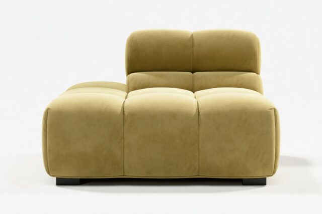 The Tufty – Olive Gold Velvet, End Armless (Left)