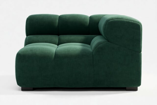 The Tufty – Forest Green Chenille, Corner (Right)