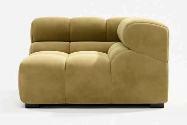 The Tufty – Olive Gold Velvet, Corner (Right)