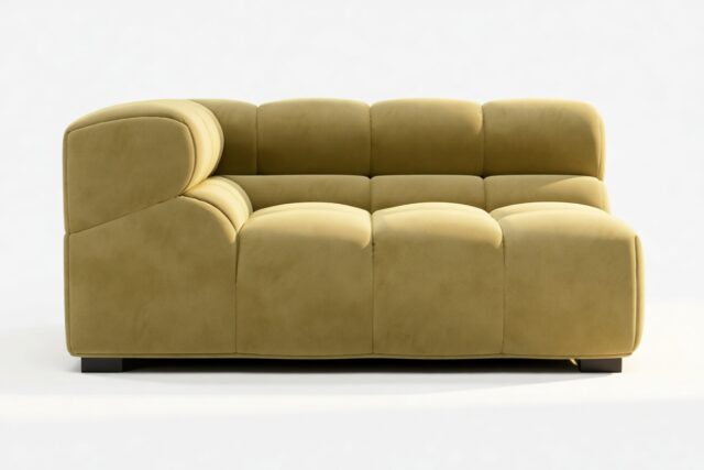 The Tufty – Olive Gold Velvet, Large Corner (Left)
