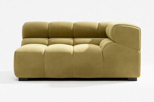 The Tufty – Olive Gold Velvet, Large Corner (Right)