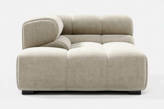 The Tufty – Beige Gray Chenille, Corner Half (Left)