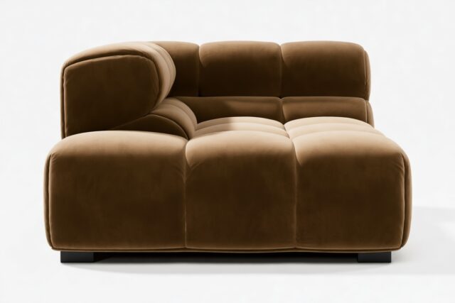 The Tufty – Mocha Velvet, Corner Half (Left)