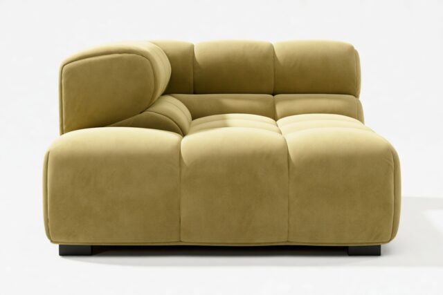 The Tufty – Olive Gold Velvet, Corner Half (Left)