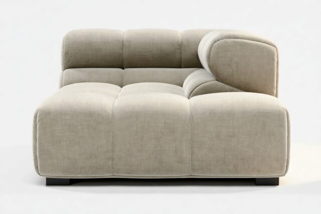 The Tufty – Beige Gray Chenille, Corner Half (Right)