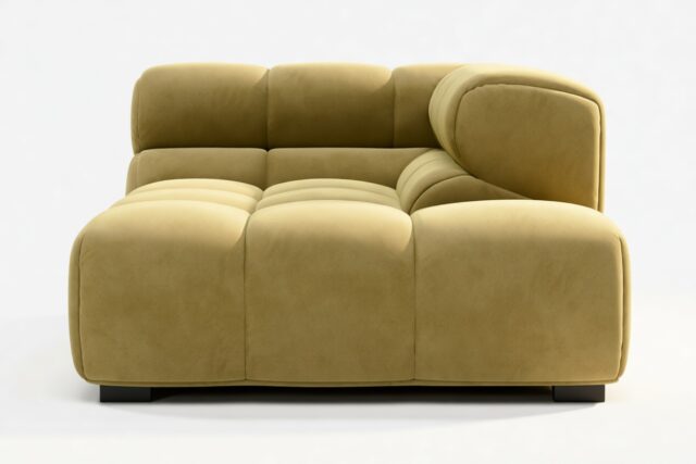 The Tufty – Olive Gold Velvet, Corner Half (Right)