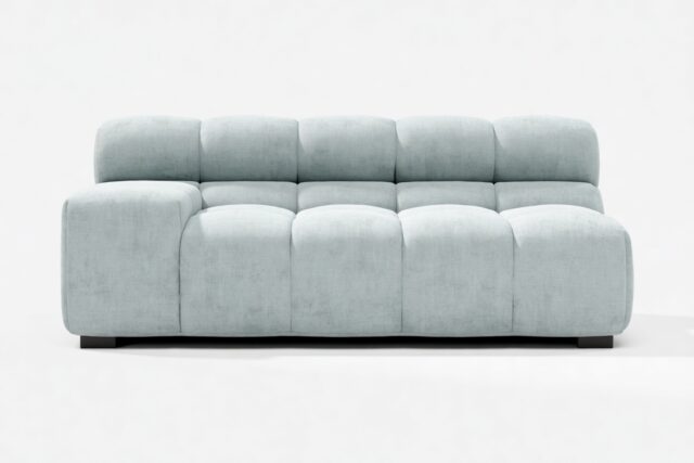 The Tufty – Cerulean Chenille, Extra Large Armrest (Left)