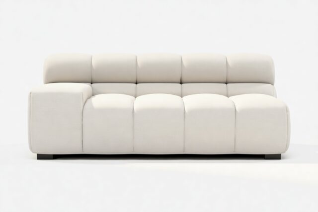 The Tufty – Oatmeal Brushed Weave, Extra Large Armrest (Left)