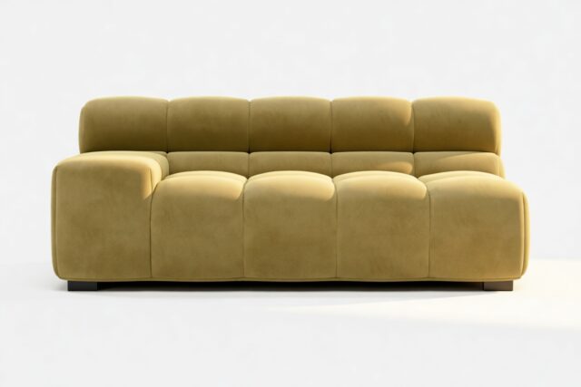 The Tufty – Olive Gold Velvet, Extra Large Armrest (Left)