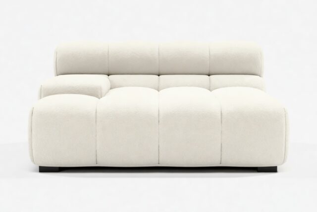 The Tufty – Eggshell Boucle, Deep Large Armrest (Left)
