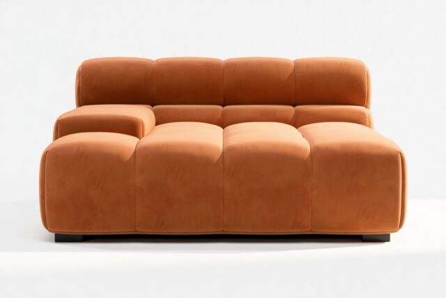The Tufty – Spice Velvet, Deep Large Armrest (Left)