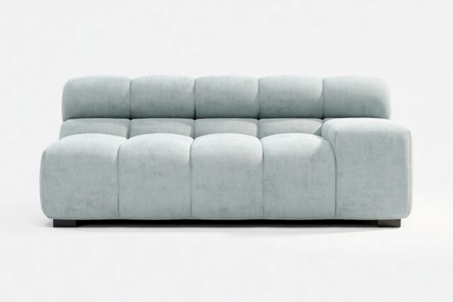 The Tufty – Cerulean Chenille, Extra Large Armrest (Right)