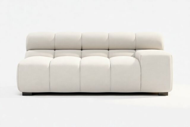 The Tufty – Oatmeal Brushed Weave, Extra Large Armrest (Right)