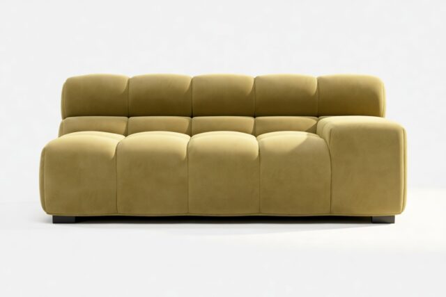The Tufty – Olive Gold Velvet, Extra Large Armrest (Right)