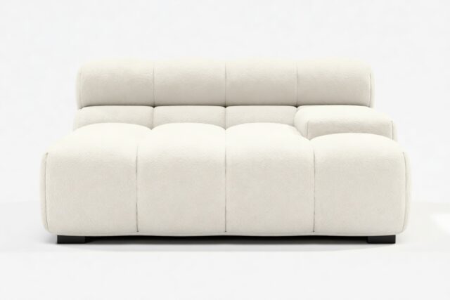 The Tufty – Eggshell Boucle, Deep Large Armrest (Right)