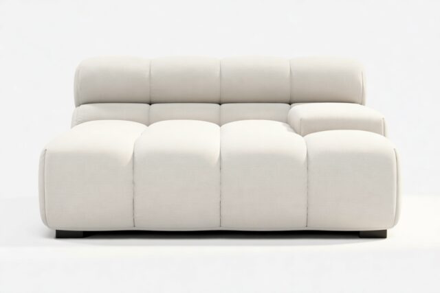 The Tufty – Oatmeal Brushed Weave, Deep Large Armrest (Right)