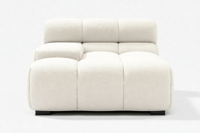 The Tufty – Eggshell Boucle, Deep Armrest (Left)