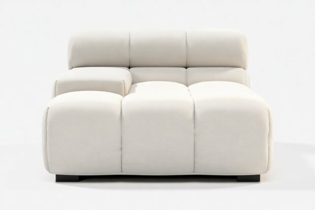 The Tufty – Oatmeal Brushed Weave, Deep Armrest (Left)
