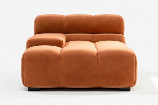 The Tufty – Spice Velvet, Deep Armrest (Left)