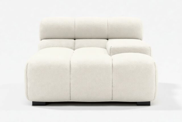 The Tufty – Eggshell Boucle, Deep Armrest (Right)