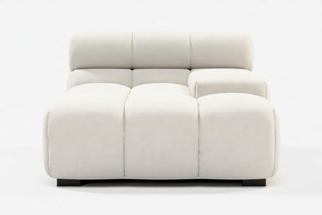 The Tufty – Oatmeal Brushed Weave, Deep Armrest (Right)