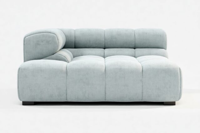 The Tufty – Cerulean Chenille, Deep Corner Half (Left)