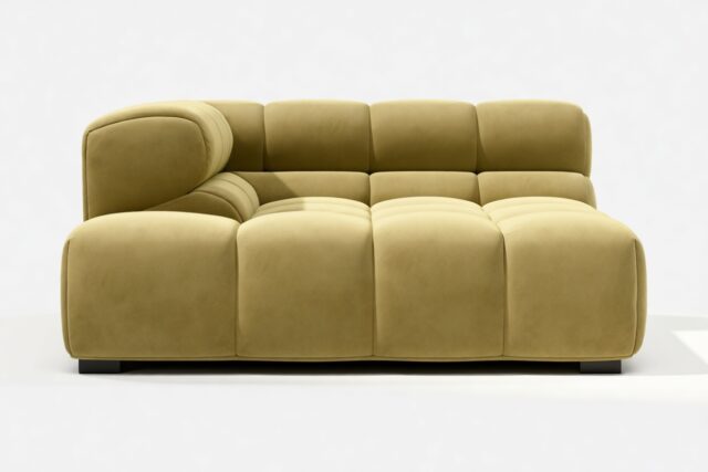 The Tufty – Olive Gold Velvet, Deep Corner Half (Left)
