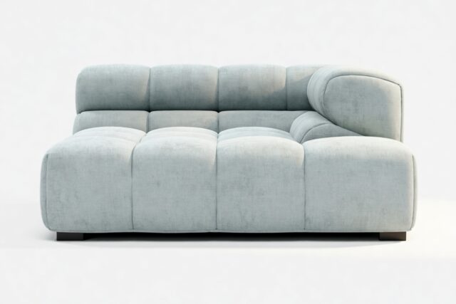 The Tufty – Cerulean Chenille, Deep Corner Half (Right)