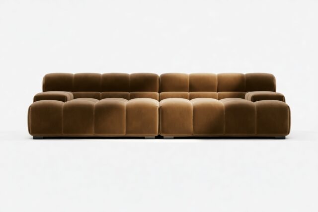 The Tufty – Mocha Velvet, Extra Deep Sofa – Sectional