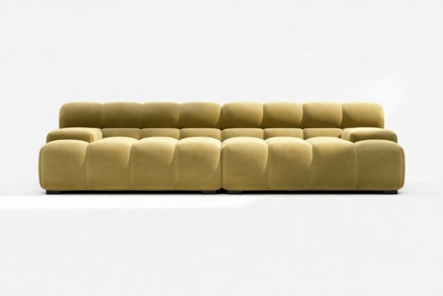 The Tufty – Olive Gold Velvet, Extra Deep Sofa – Sectional